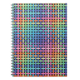 Caderno Espiral Padrão Cruzado de Arco-íris