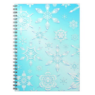 Caderno Espiral Padrão Crystal Snowflakes