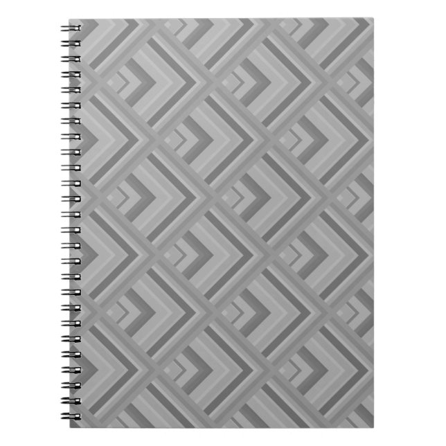 Caderno Espiral padrão da escala de cinzas (Frente)
