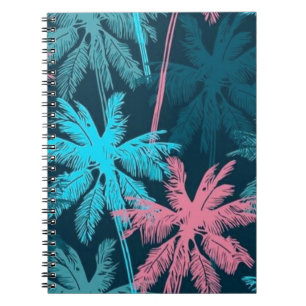 Caderno Espiral Padrão da palmeira