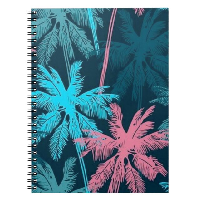 Caderno Espiral Padrão da palmeira (Frente)