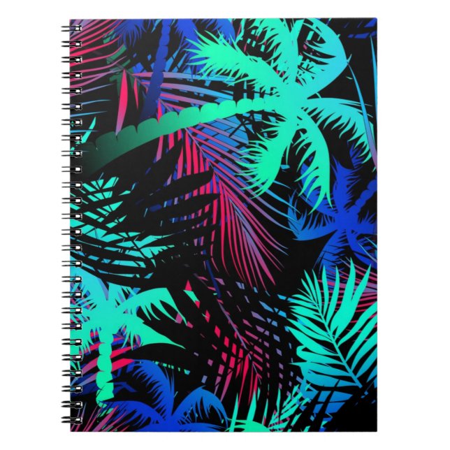 Caderno Espiral Padrão da palmeira (Frente)