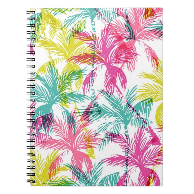 Caderno Espiral Padrão da palmeira (Frente)