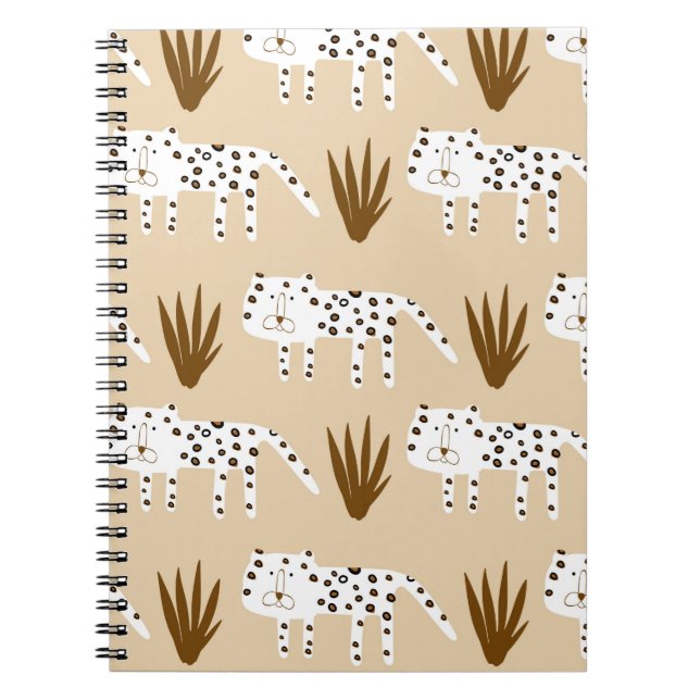 Caderno Espiral Padrão da pele do leopardo (Frente)