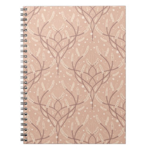 Caderno Espiral Padrão Da Vinha Botânica De Lâmpada Suave