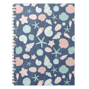 Caderno Espiral padrão das conchas