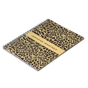 Caderno Espiral Padrão das manchas-leopardo de impressão de anim