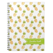 Padrão de Abacaxi de Aquarela Tropical