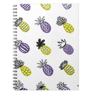 Caderno Espiral Padrão de abacaxi sem costura