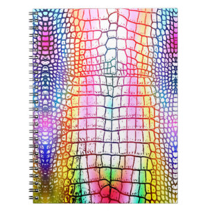 Caderno Espiral Padrão de abstrato crocodilo, padrão colorido