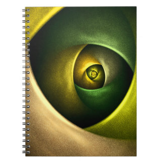 Caderno Espiral Padrão de Abstrato de Arte Floral Moderna Verde #2