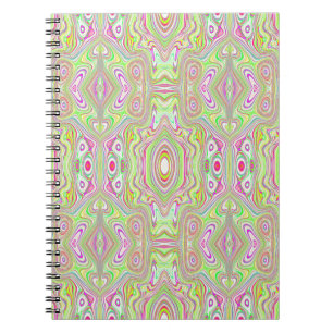 Caderno Espiral Padrão de Abstrato e cor-de-rosa retrorreflector d