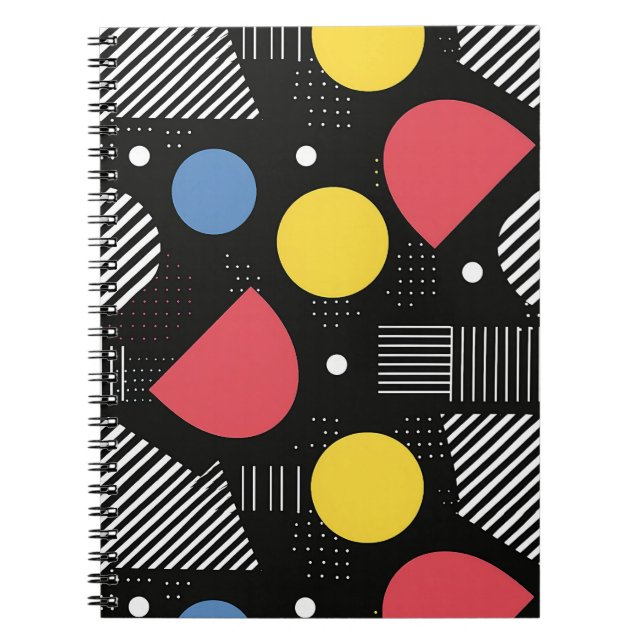 Caderno Espiral Padrão de Abstrato geométrico (Frente)
