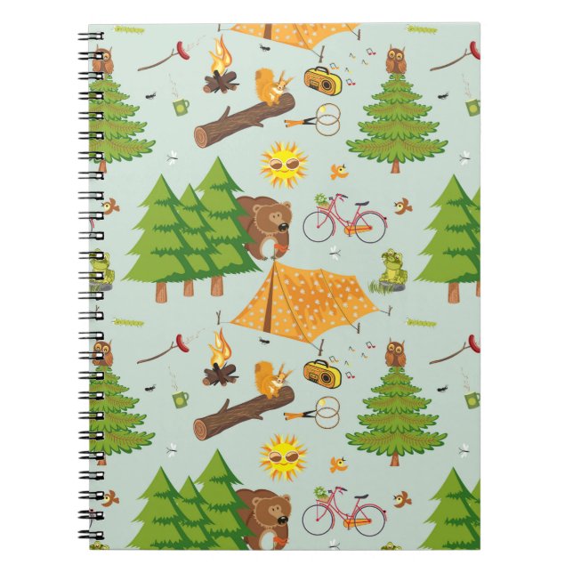 Caderno Espiral Padrão de acampamento (Frente)