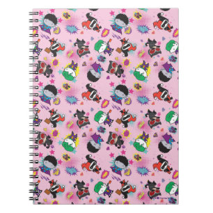 Caderno Espiral Padrão de Ação de Chibi Super Villain