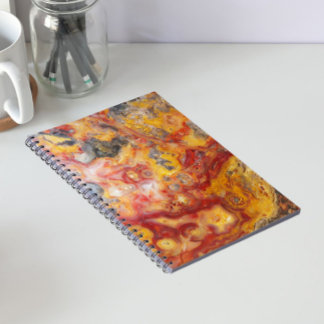 Caderno Espiral Padrão de Ágata de Laço Louco