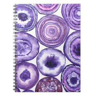 Caderno Espiral Padrão de agata violeta