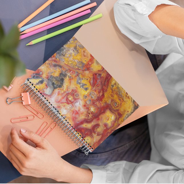 Caderno Espiral Padrão de Agato de Lace Louco (In Situ)