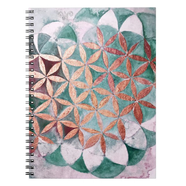 Caderno Espiral Padrão de Aquarela de Pastel Rosa-Rosa-Blush Abstr (Frente)