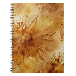 Caderno Espiral Padrão de Aquarela Elegante