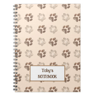 Caderno Espiral Padrão de área de ocupação de cães personalizável