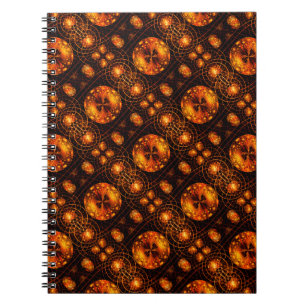 Caderno Espiral Padrão de Arte Abstrata Boho Moderno Elegante Dour
