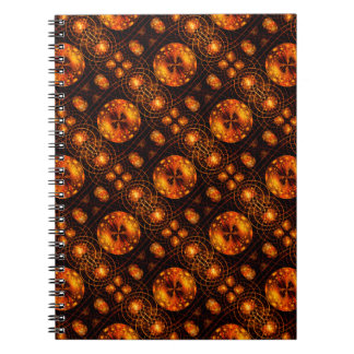 Caderno Espiral Padrão de Arte Abstrata Boho Moderno Elegante Dour