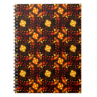 Caderno Espiral Padrão de Arte Abstrata Boho Moderno Elegante Dour