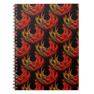 Caderno Espiral Padrão de Arte Abstrata Boho Moderno Fofo e Elegan