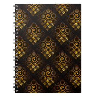 Caderno Espiral Padrão de Arte Abstrato Boho Elegante Moderno Dour