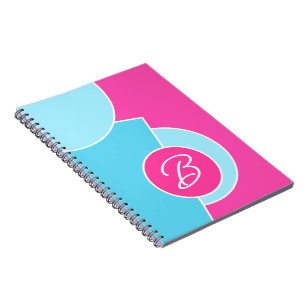 Caderno Espiral Padrão de Arte de Círculos Abstratos Ousados e Div