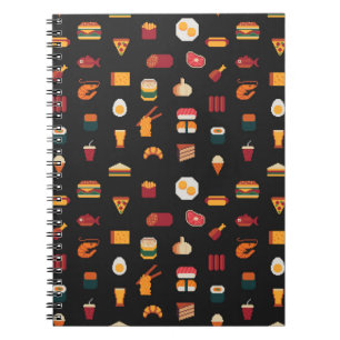 Caderno Espiral padrão de arte em pixel sem descontinuidades da co