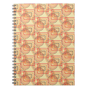 Caderno Espiral Padrão de Arte Moderna abstrato