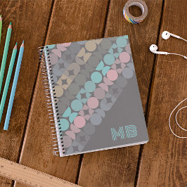 Caderno Espiral Padrão de Arte Popart Abstrato Personalizado Retro