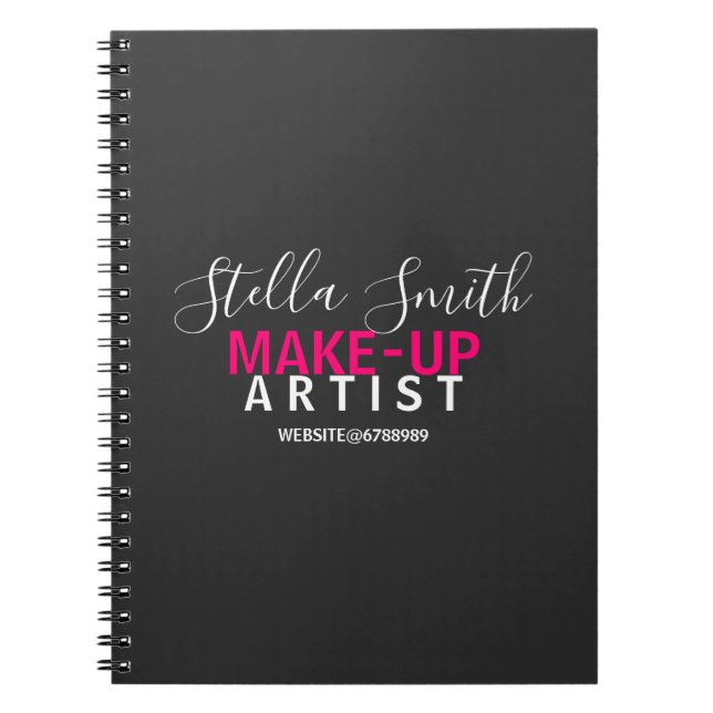 Caderno Espiral Padrão de Artista de Makeup Personalizado (Frente)