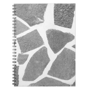 Caderno Espiral Padrão de Azulejo Branco da Cinza Trendy, Azulejos