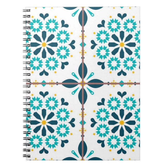 Caderno Espiral Padrão de azulejos cerâmicos (Frente)
