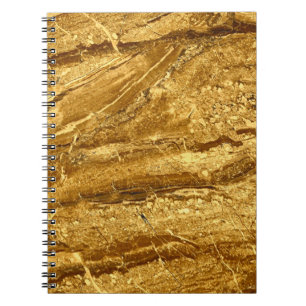 Caderno Espiral Padrão de azulejos de ouro natural