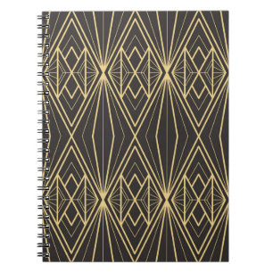 Caderno Espiral Padrão de azulejos geométricos modernos