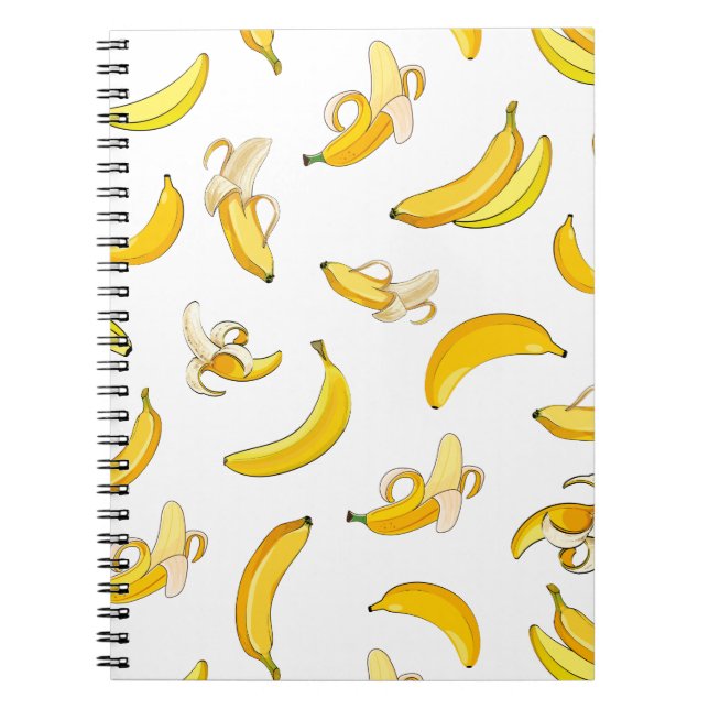Caderno Espiral Padrão de Banana 4 (Frente)