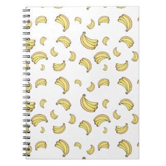 Caderno Espiral Padrão de Banana Fofa | Estética de Banana Desenha