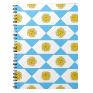 Caderno Espiral Padrão de bandeira da Argentina