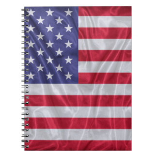 Caderno Espiral Padrão de bandeira dos Estados Unidos na textura d