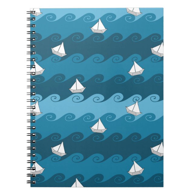 Caderno Espiral Padrão de Barras de Papel (Frente)
