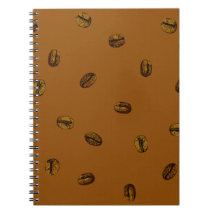 Caderno Espiral Padrão De Bean De Café
