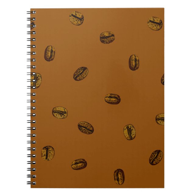 Caderno Espiral Padrão De Bean De Café (Frente)
