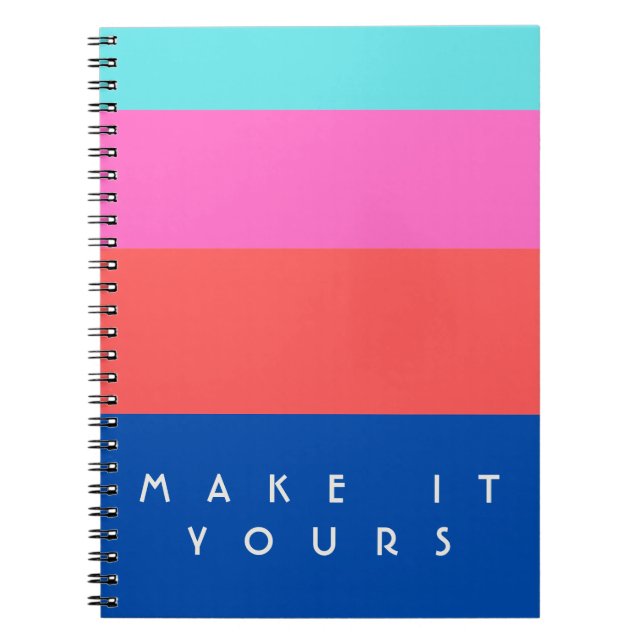 Caderno Espiral Padrão de Bloco de Cor Moderno Personalizado (Frente)