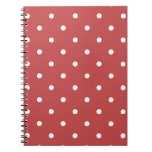 Caderno Espiral Padrão de bolinhas branca sem costura sobre fundo 