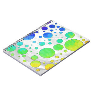 Caderno Espiral Padrão de Bolinhas do Rainbow Icy