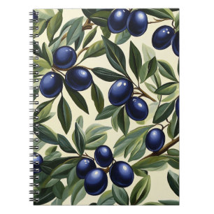 Caderno Espiral Padrão de Branqueamento Oleícola Elegante com Azul